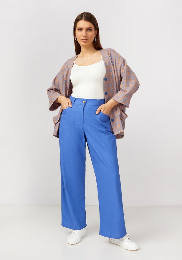 Брюки палаццо из льняной ткани шир.  580, рис. 19