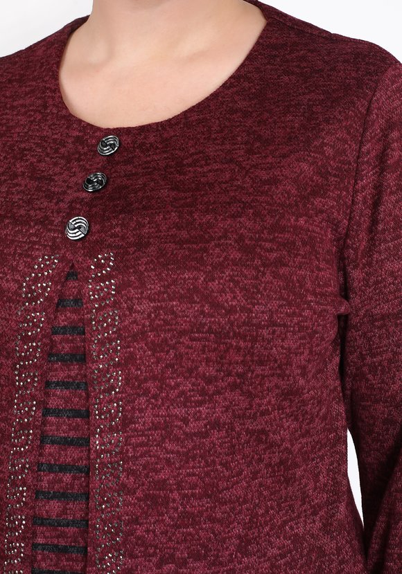 Блуза с пуговицами и узором из страз шир.  580, рис. 15