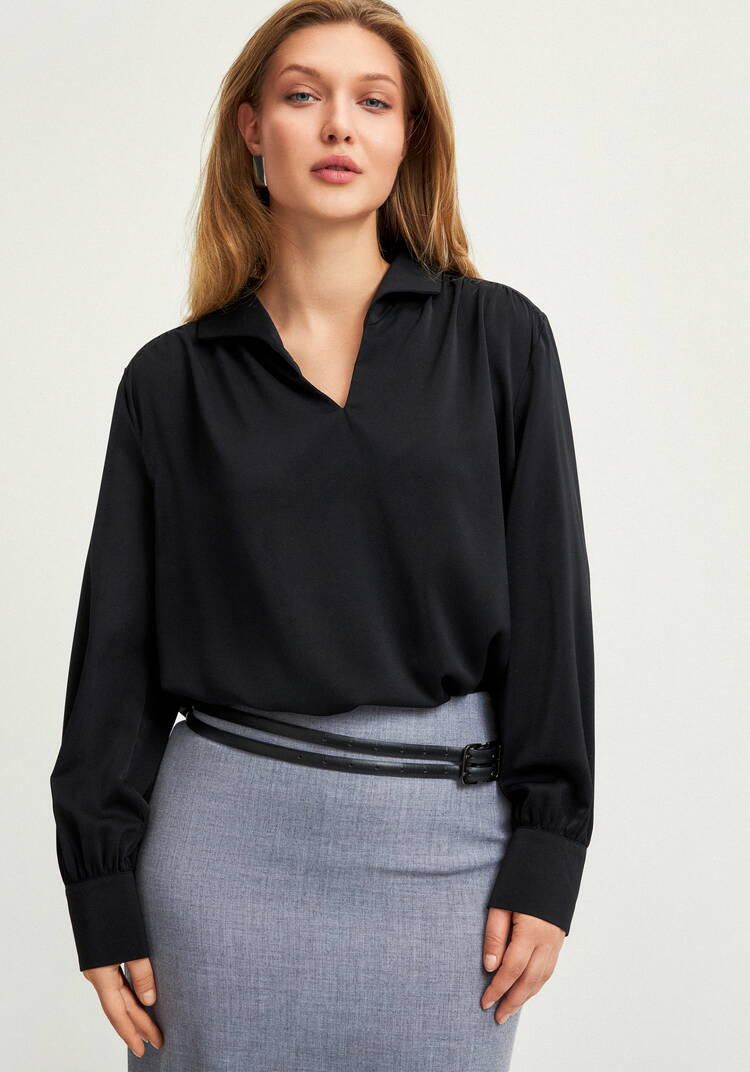 Блуза со сборкой на кокетке шир.  750, рис. 8