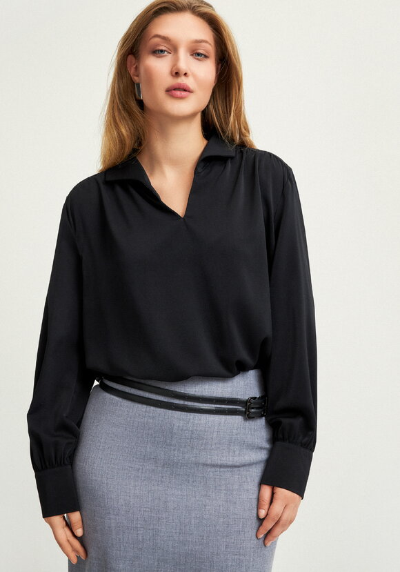 Блуза со сборкой на кокетке шир.  580, рис. 8