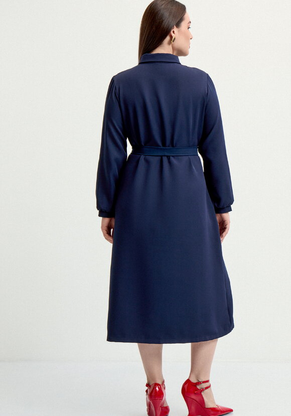 Платье с декоративной сборкой на пуговицах шир.  580, рис. 3