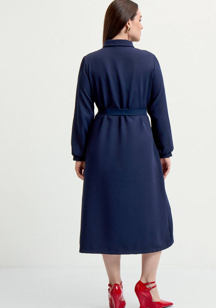 Платье с декоративной сборкой на пуговицах шир.  750, рис. 3