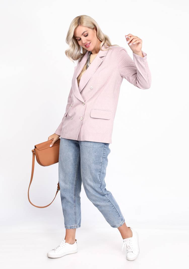 Жакет двубортный в полоску шир.  750, рис. 7