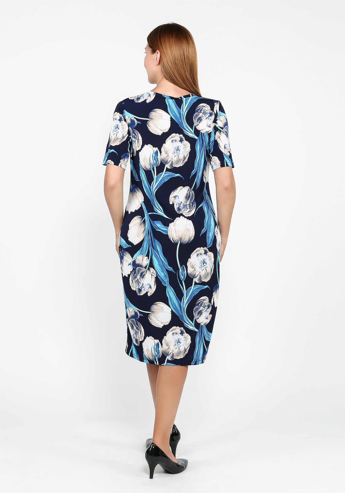 Платье-миди с принтом "тюльпаны" Veas, размер 68, цвет голубой - фото 7