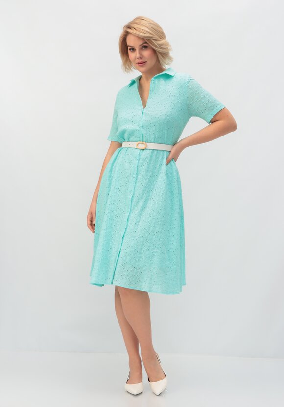 Платье из хлопка с поясом шир.  580, рис. 33