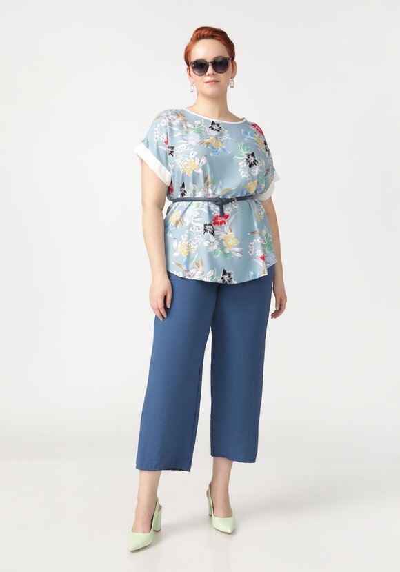 Блуза Цветочный роман шир.  580, рис. 8