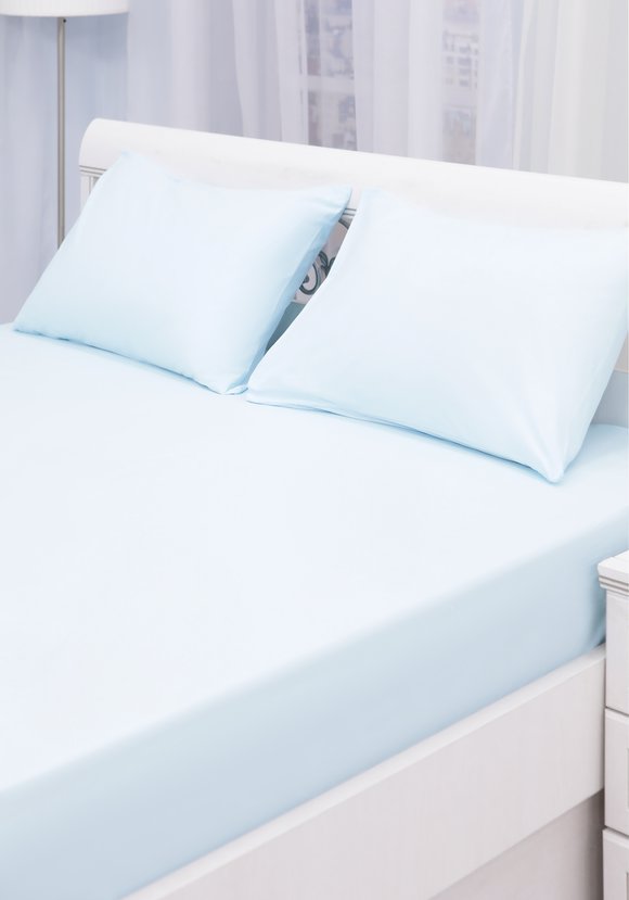 Простыня на резинке из поплина Облако снов шир.  580, рис. 8