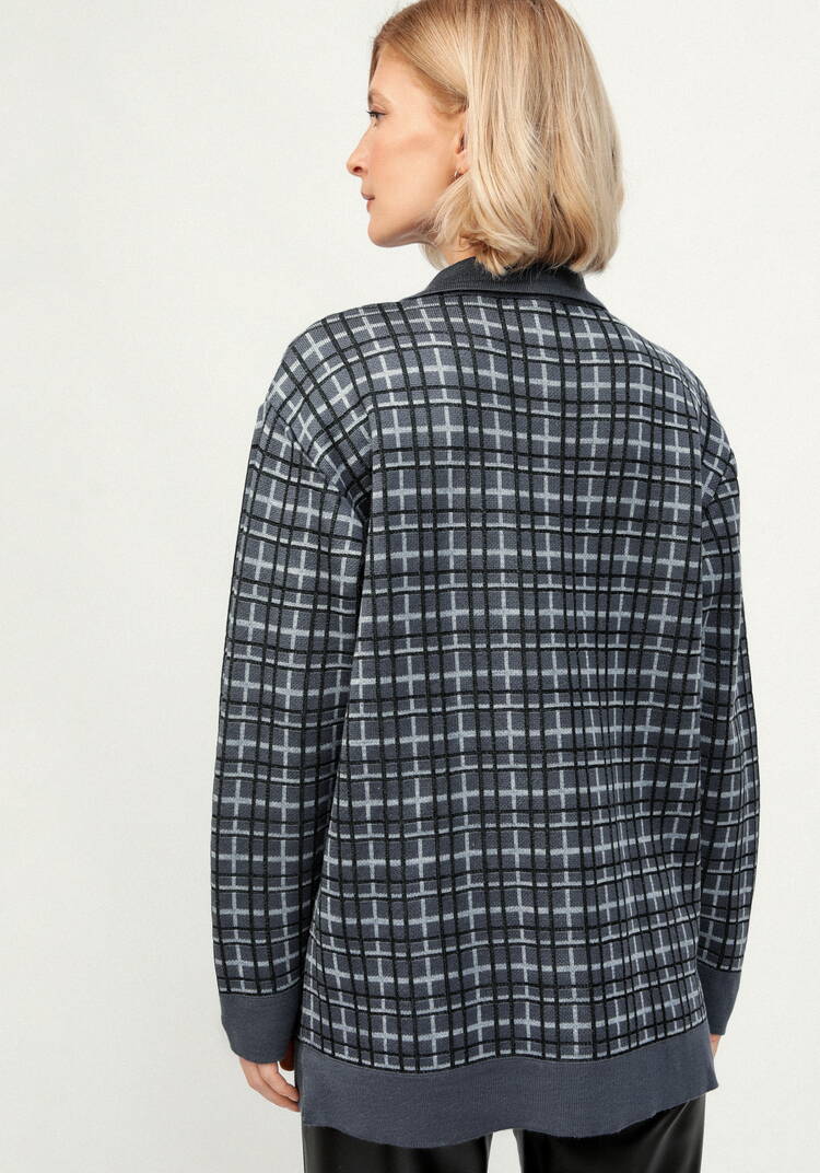 Рубашка-джемпер с отложным воротником клетка шир.  750, рис. 13