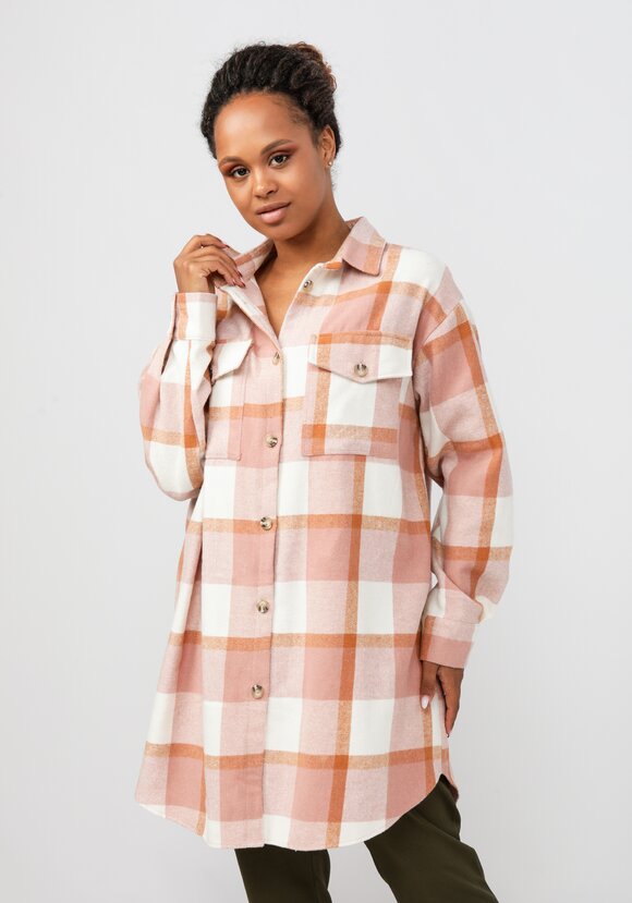 Рубашка удлиненная в клетку Венди шир.  580, рис. 7