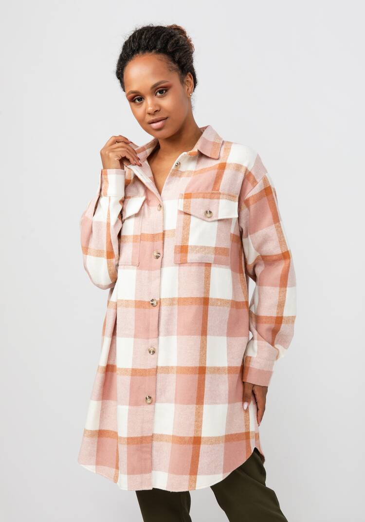 Рубашка удлиненная в клетку Венди шир.  750, рис. 7