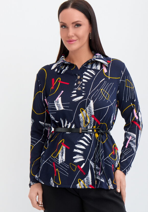 Лонгслив-поло Медея шир.  580, рис. 1