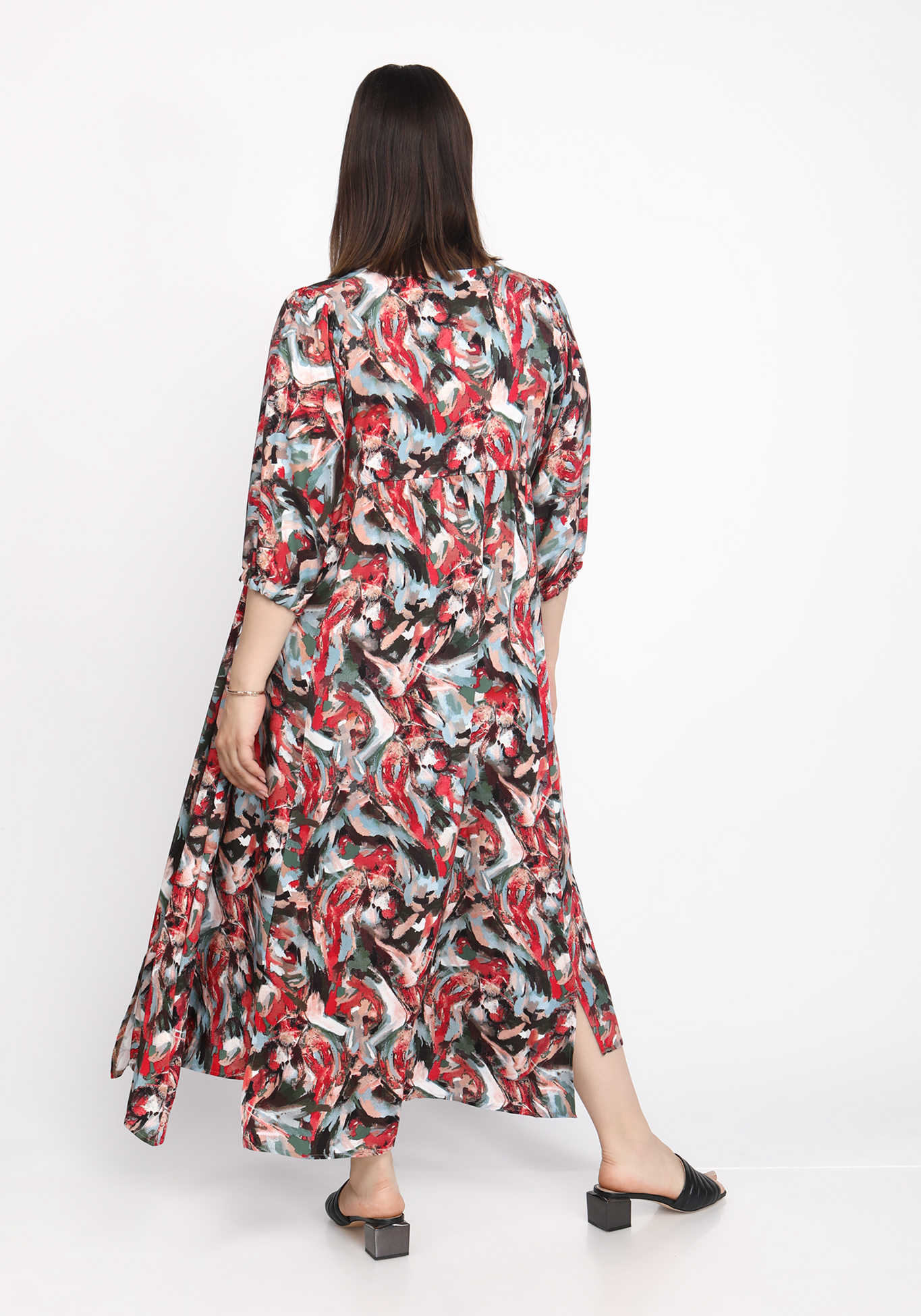 Платье "Оригинальное послание" ZORY, размер 70, цвет бежево-красный - фото 5