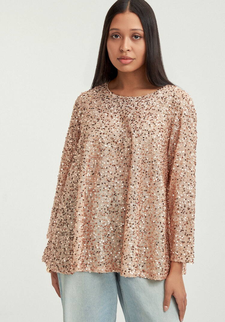 Блуза с мерцающими пайетками шир.  750, рис. 8