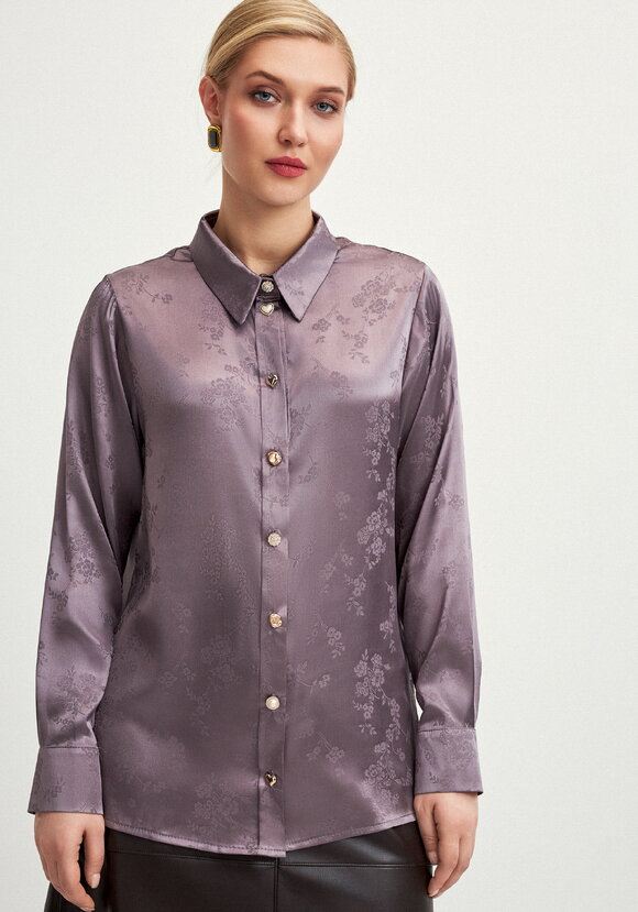 Блуза с жаккардовым принтом шир.  580, рис. 4