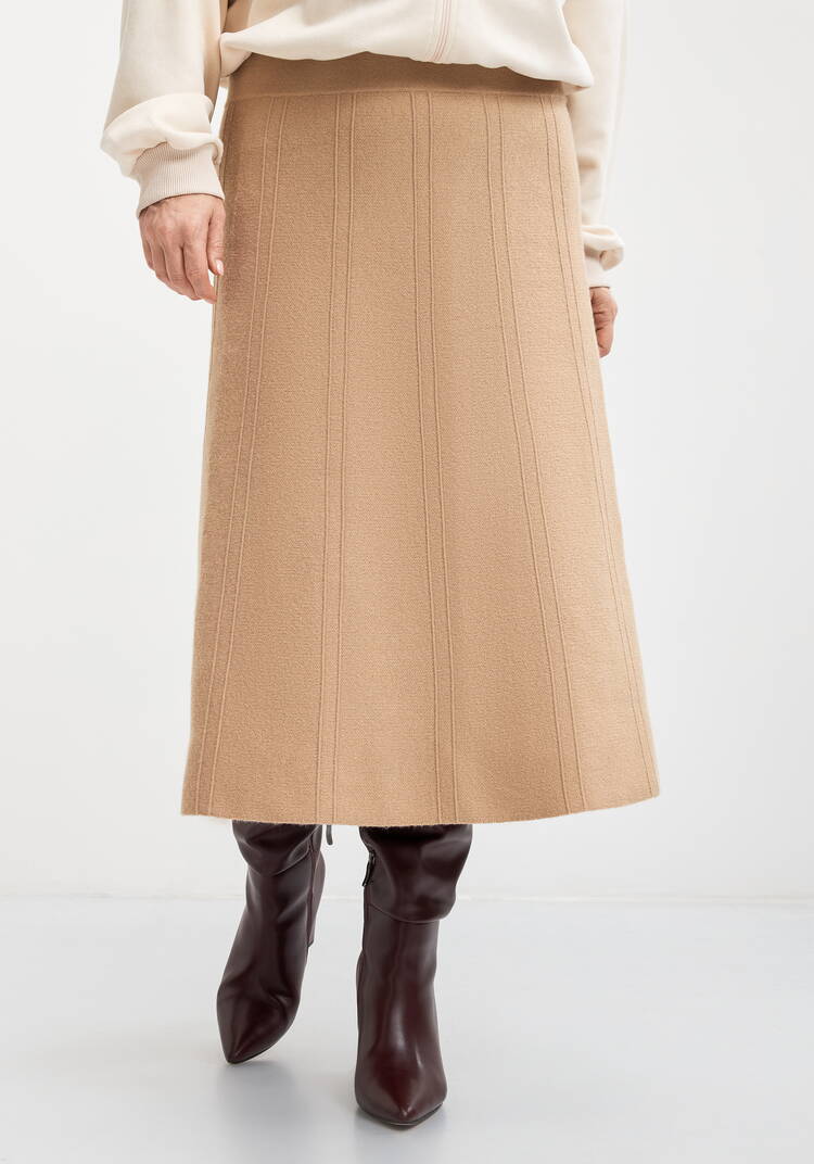 Юбка трикотажная с фактурными клиньями шир.  750, рис. 2