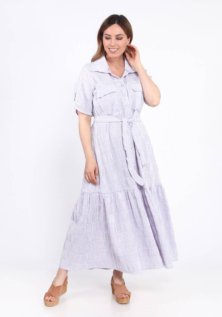 Платье в стиле сафари из хлопка шир.  750, рис. 7