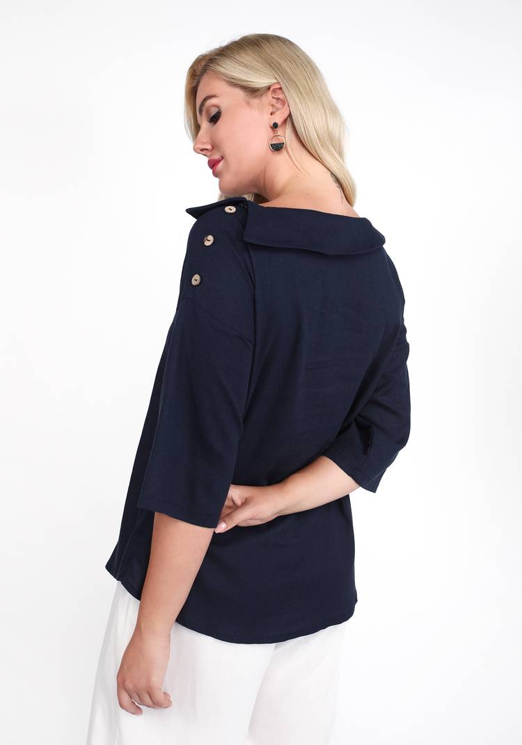 Блуза с декоративным воротом шир.  750, рис. 6