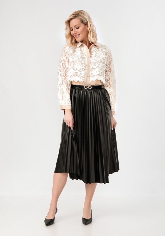 Блуза с ажурным кружевом на груди шир.  580, рис. 2