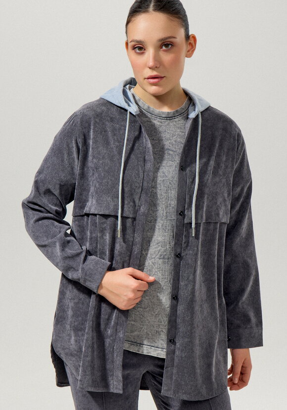 Рубашка из вельвета с капюшоном шир.  580, рис. 16