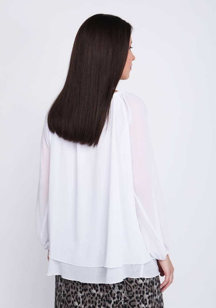 Блуза из шифона с воротом на кулиске шир.  750, рис. 11