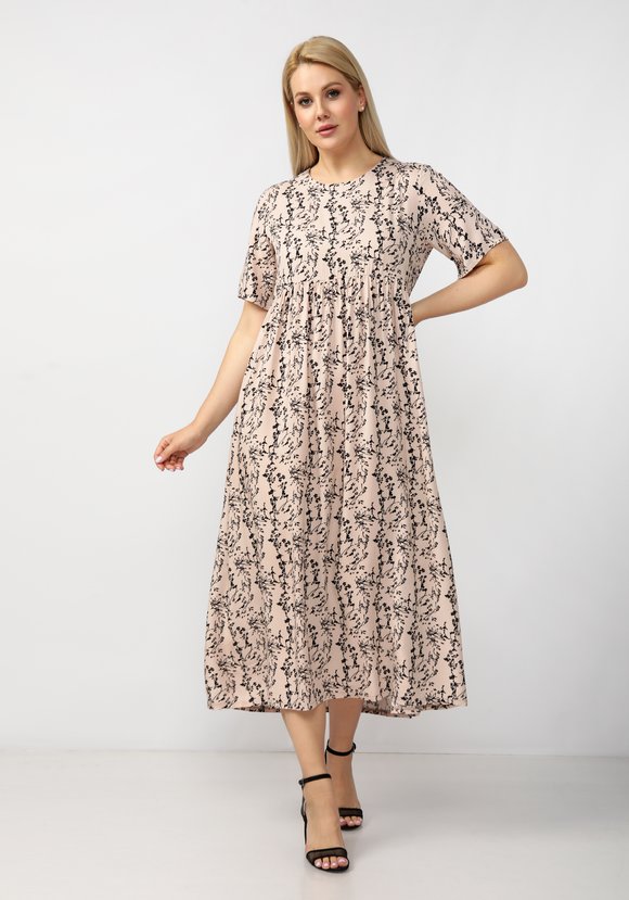 Платье свободного кроя с отрезной кокеткой шир.  580, рис. 6