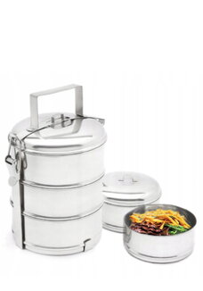 Ланч-бокс из нержавеющей стали, 3 яруса