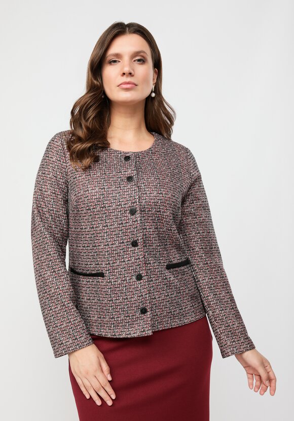 Пиджак укороченный прямого кроя на пуговицах шир.  580, рис. 1