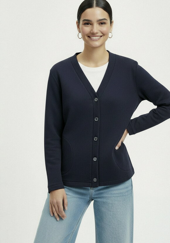 Кардиган на пуговицах утепленный шир.  580, рис. 1