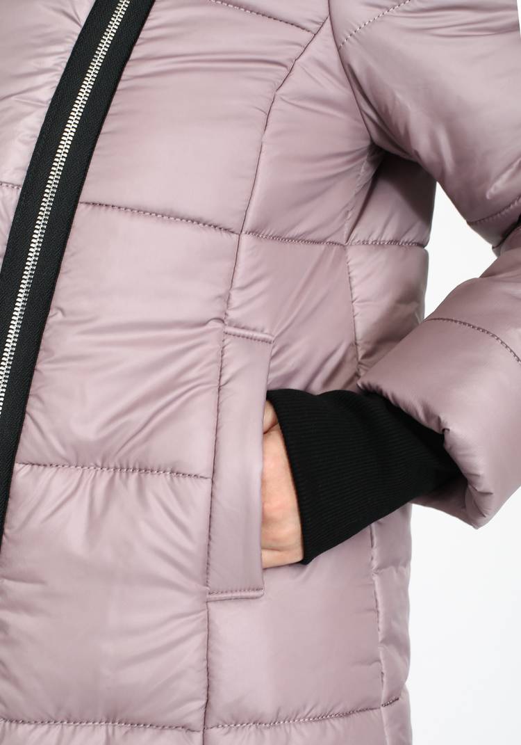 Пальто стеганое с трикотажными манжетами шир.  750, рис. 4