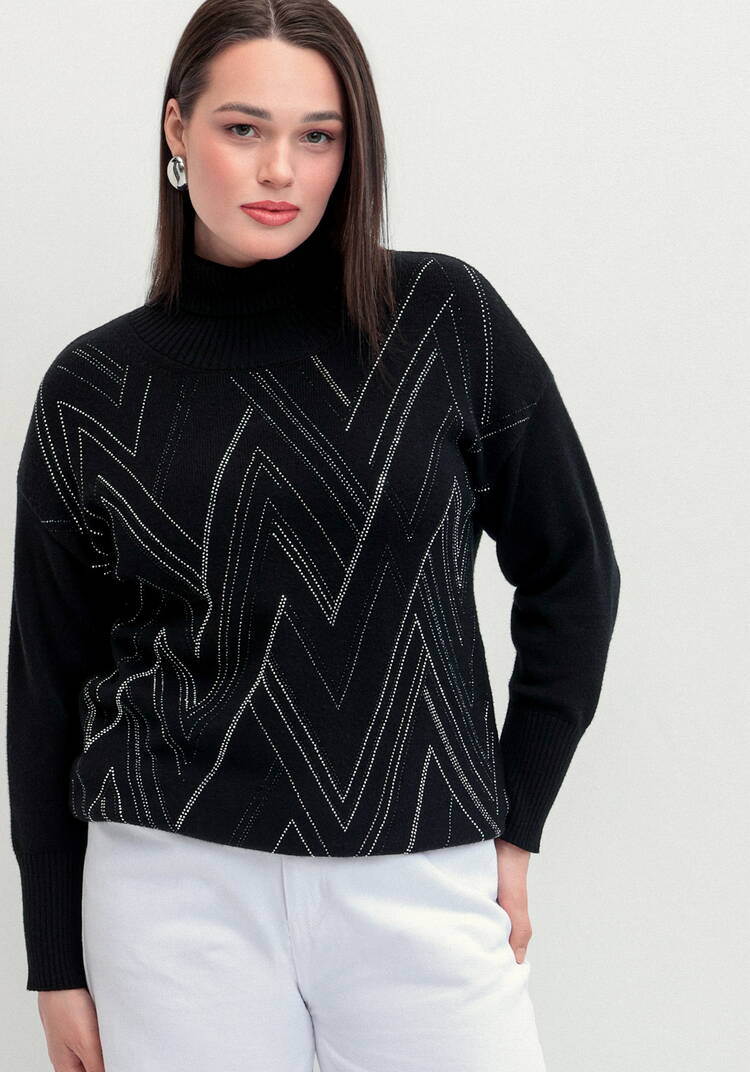 Свитер с геометрическим рисунком из страз шир.  750, рис. 9