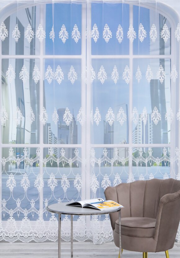 Тюль-сетка с вышивкой шир.  580, рис. 9