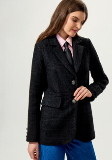 Пиджак из твида в клетку на подкладе