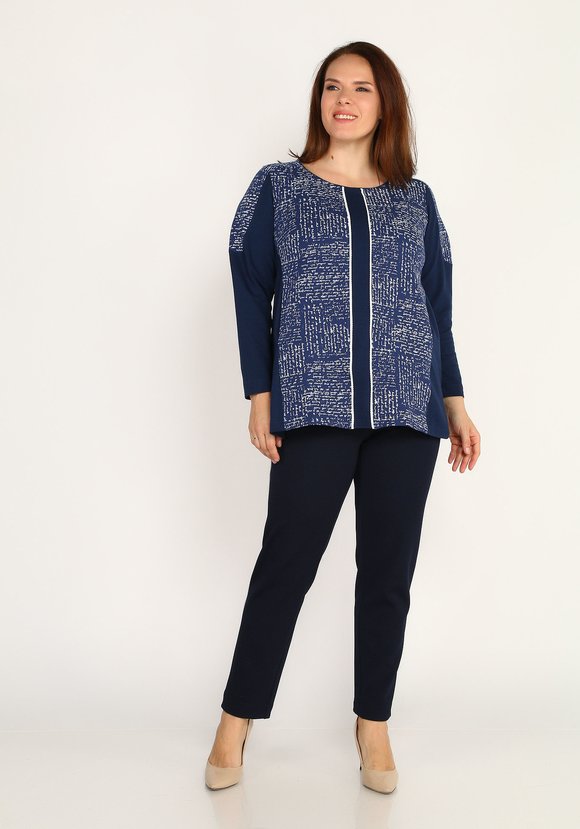 Туника комбинированная с карманами шир.  580, рис. 1