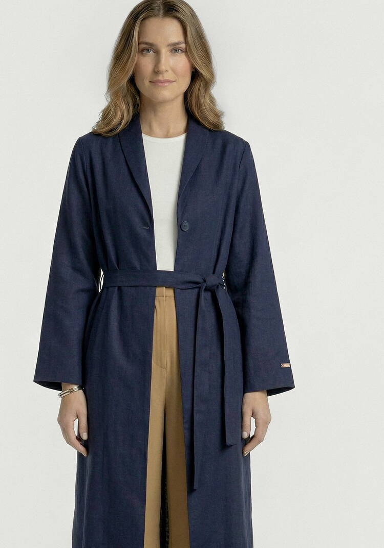 Тренч с цельнокройным воротником на пуговицах шир.  750, рис. 2