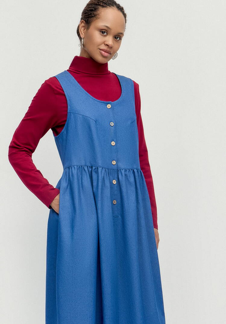 Сарафан оверсайз с отрезной линией талии шир.  750, рис. 25