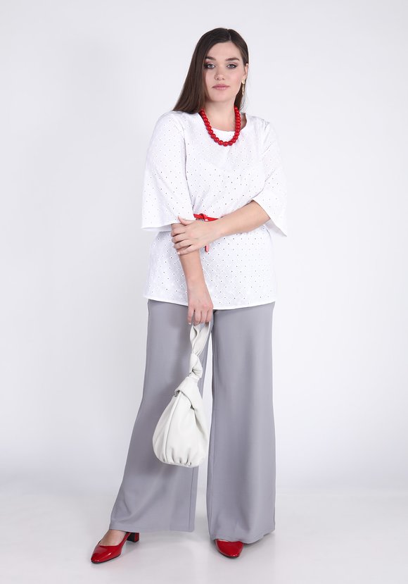 Блуза из шитья с круглым воротом шир.  580, рис. 9