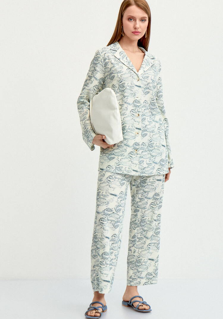 Брюки из льна пpямые шир.  750, рис. 14