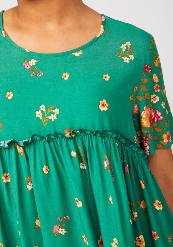 Туника с цветочным принтом свободного кроя шир.  580, рис. 5