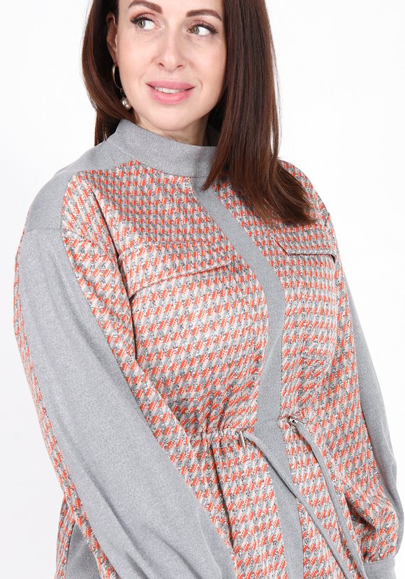 Платье комбинированное прямого кроя шир.  580, рис. 4