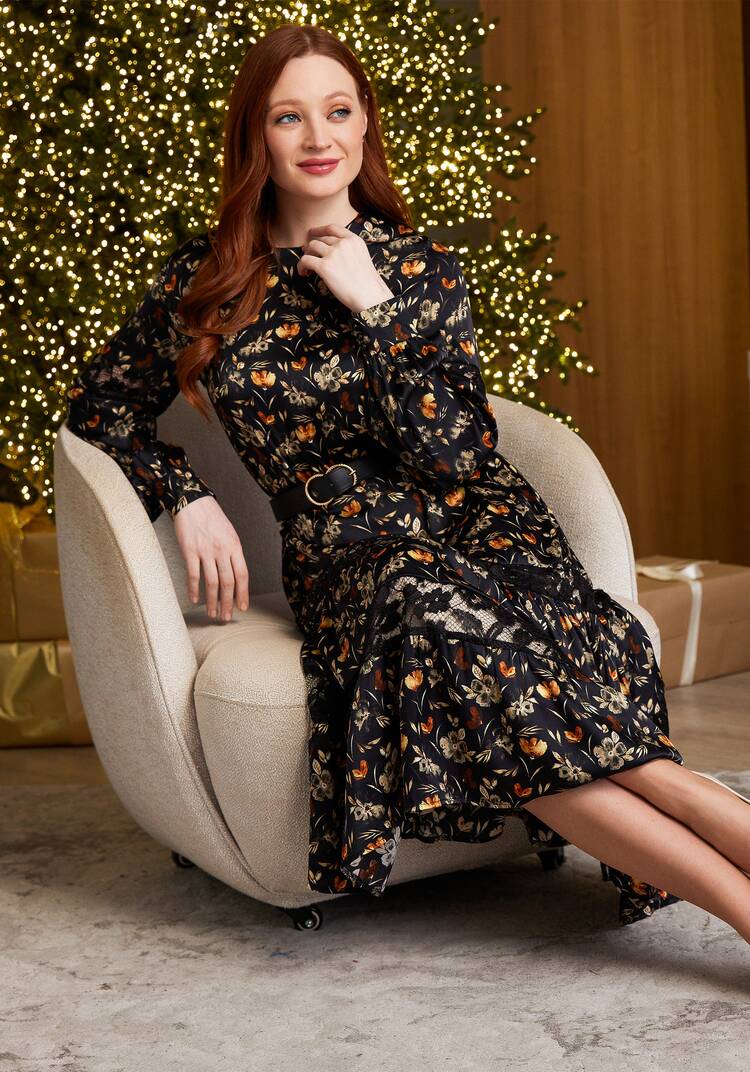 Платье с кружевом свободного кроя шир.  750, рис. 9