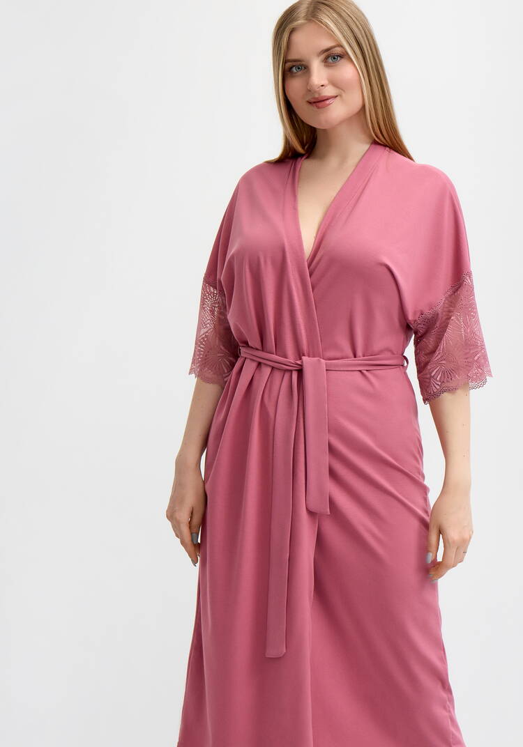 Халат с отделкой кружевом шир.  750, рис. 1