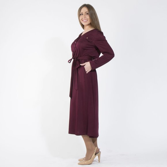 Платье-макси с длинным рукавом и поясом шир.  580, рис. 2