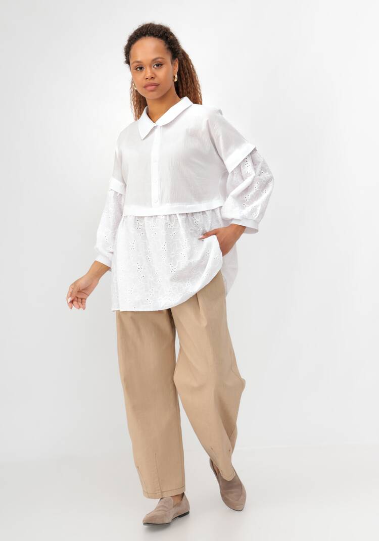 Блуза ажурная с отрезной кокеткой шир.  750, рис. 2