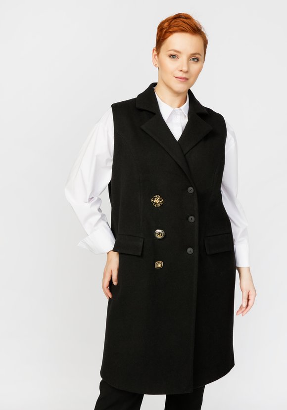 Жилет с декоративными пуговицами шир.  580, рис. 2