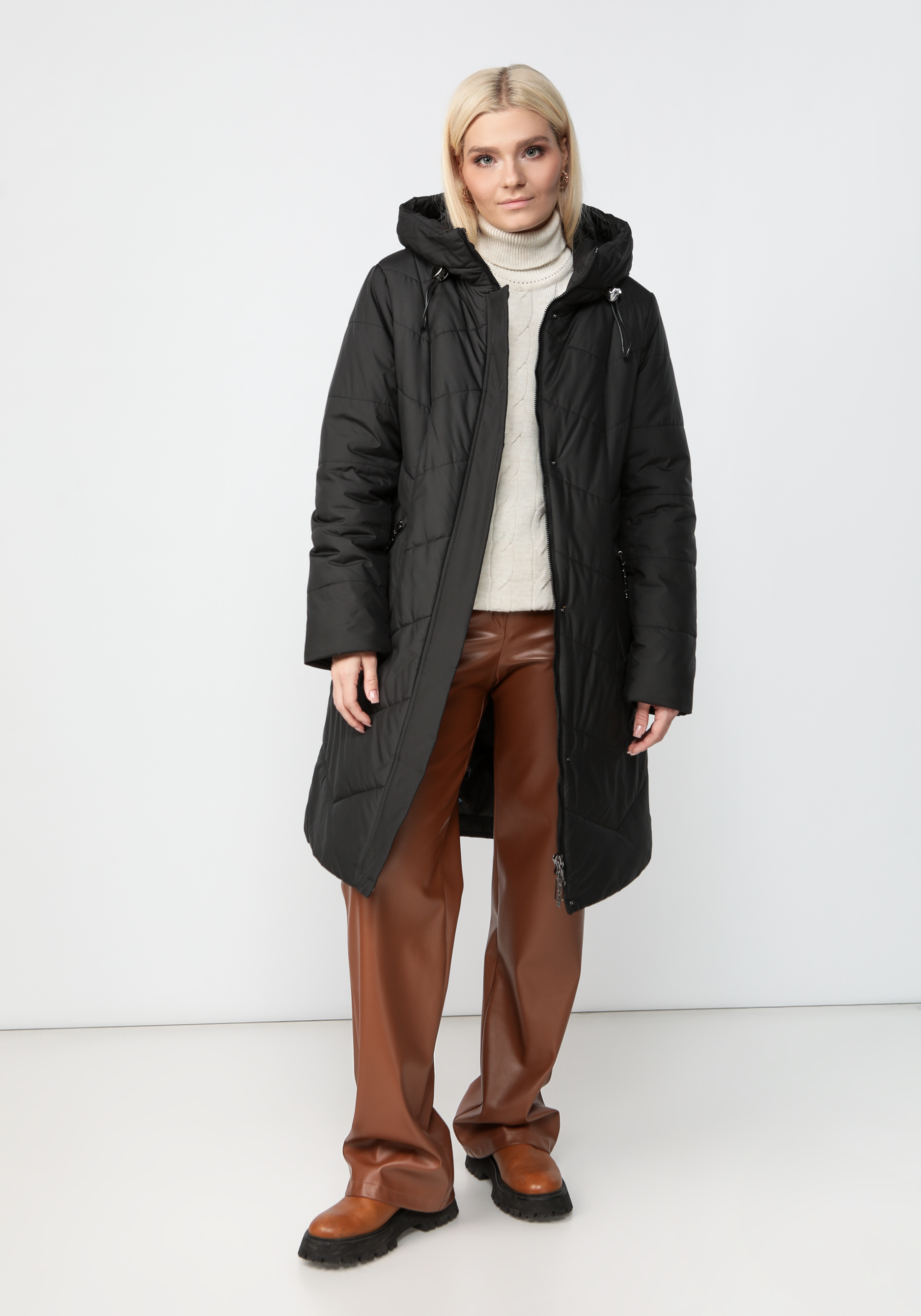 Пальто женское "Адель" Gevito, размер 56, цвет бежевый