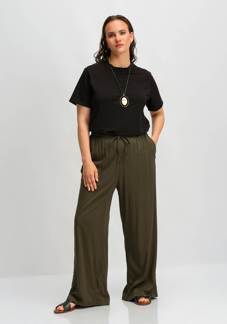 Брюки палаццо с резинкой на поясе шир.  750, рис. 18