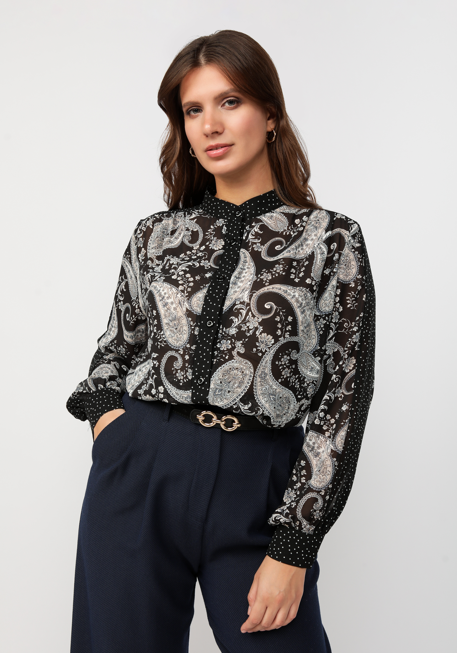 Блуза "Бетани" Bianka Modeno, размер 58, цвет черный - фото 2