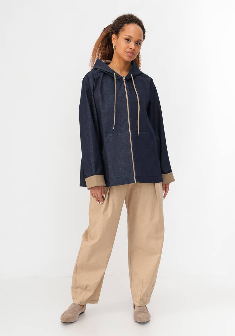 Куртка джинсовая на молнии с капюшоном шир.  750, рис. 10