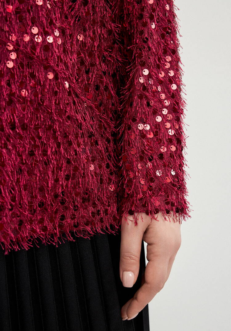 Джемпер с объемным ворсом и паетками шир.  750, рис. 6