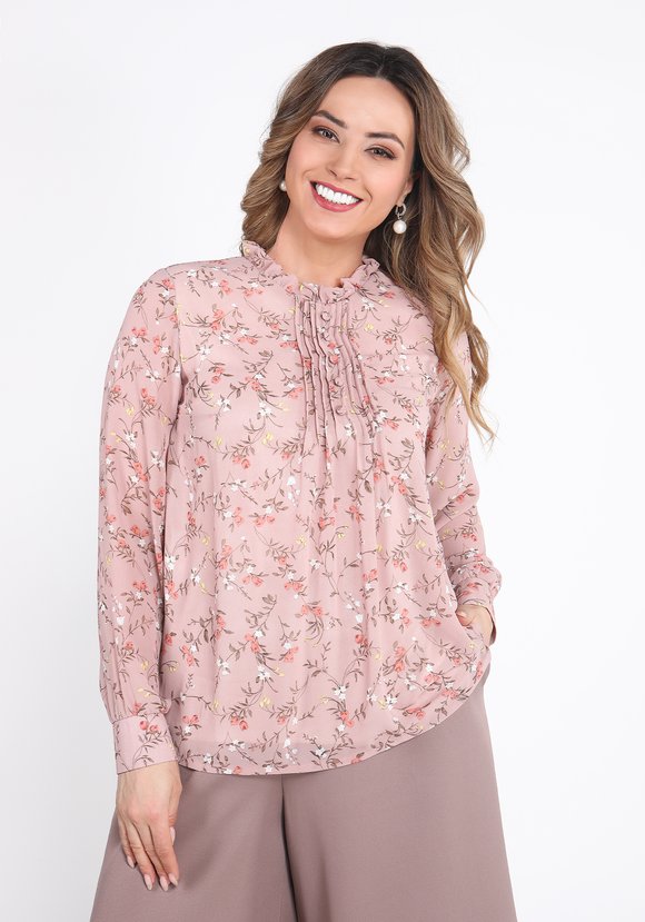 Блуза шифоновая Бриджит шир.  580, рис. 1